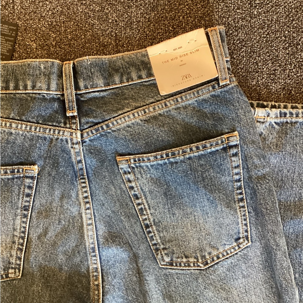 NWT Zara mid rise slim straight jean - Picture 4 of 4